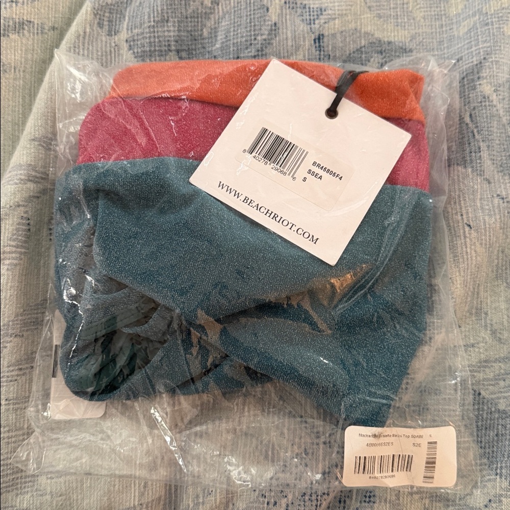 NWT BEACH RIOT Mackenzie Top in Sorbet Sea Colorblock - Size S - Picture 6 of 8